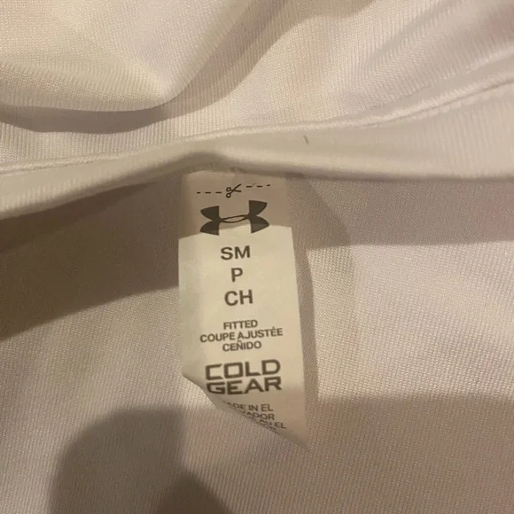Under Armour White ColdGear Shirt-Size S - Picture 3 of 3
